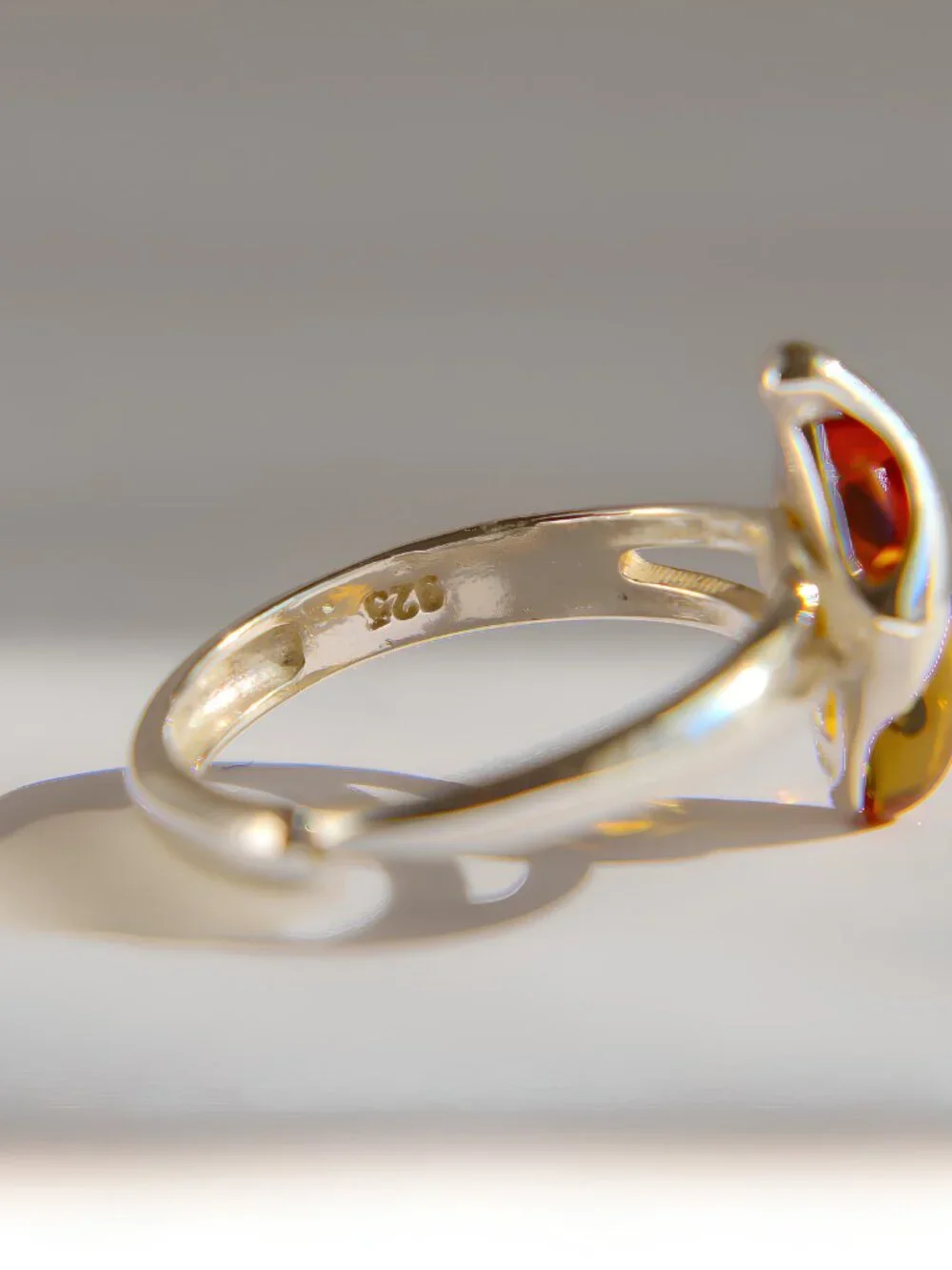 Baltic Amber Ring in Sterling Silver
